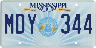 MS license plate MDY344