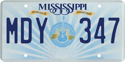 MS license plate MDY347