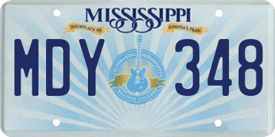 MS license plate MDY348