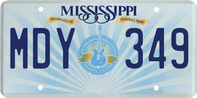 MS license plate MDY349