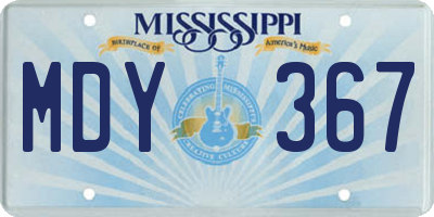 MS license plate MDY367