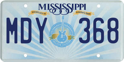 MS license plate MDY368