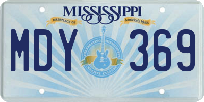 MS license plate MDY369