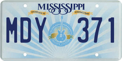 MS license plate MDY371