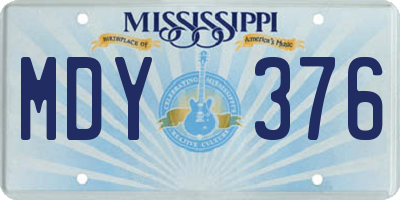 MS license plate MDY376