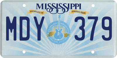 MS license plate MDY379