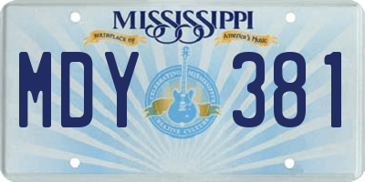 MS license plate MDY381