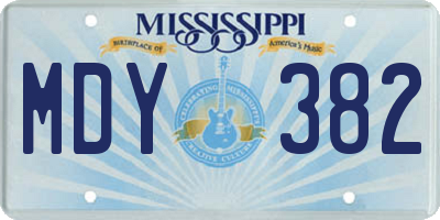 MS license plate MDY382