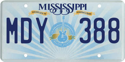 MS license plate MDY388