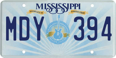 MS license plate MDY394