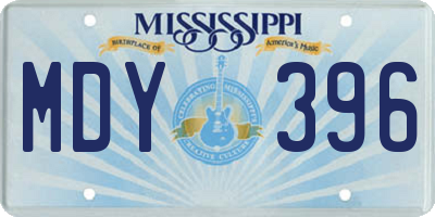 MS license plate MDY396
