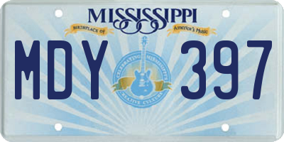 MS license plate MDY397
