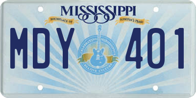 MS license plate MDY401