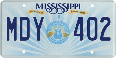 MS license plate MDY402