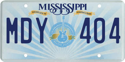 MS license plate MDY404