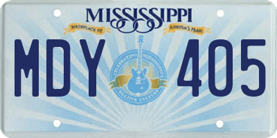 MS license plate MDY405