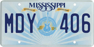 MS license plate MDY406