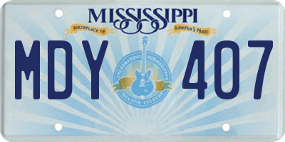MS license plate MDY407