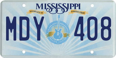 MS license plate MDY408