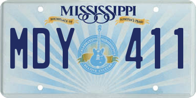 MS license plate MDY411