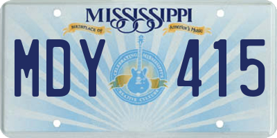 MS license plate MDY415
