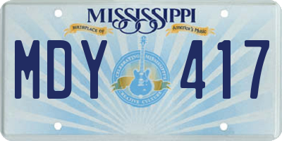 MS license plate MDY417