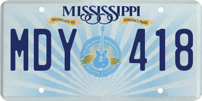 MS license plate MDY418