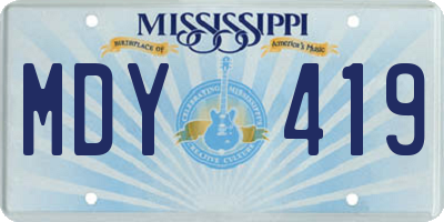 MS license plate MDY419