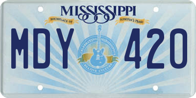 MS license plate MDY420
