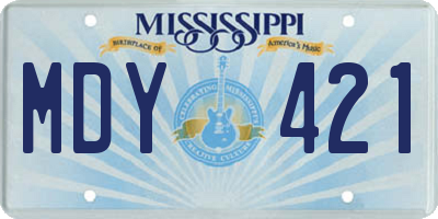 MS license plate MDY421