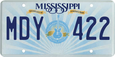 MS license plate MDY422