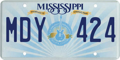 MS license plate MDY424