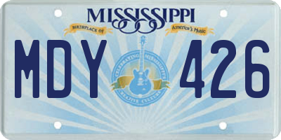 MS license plate MDY426