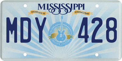 MS license plate MDY428