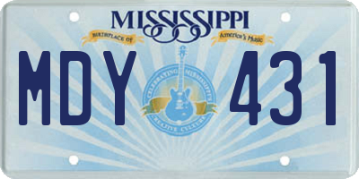 MS license plate MDY431