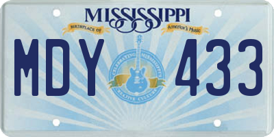 MS license plate MDY433