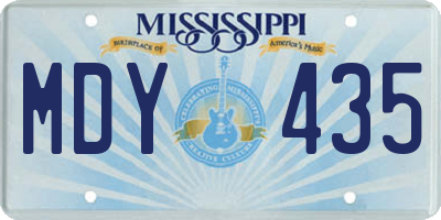 MS license plate MDY435