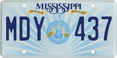 MS license plate MDY437