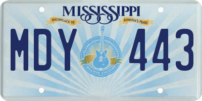 MS license plate MDY443