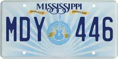 MS license plate MDY446