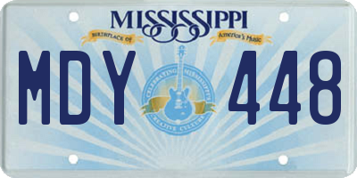 MS license plate MDY448