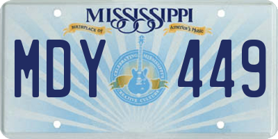 MS license plate MDY449