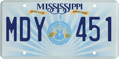 MS license plate MDY451