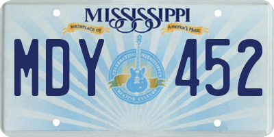 MS license plate MDY452