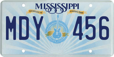 MS license plate MDY456