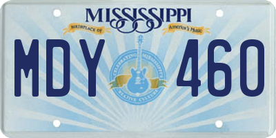 MS license plate MDY460