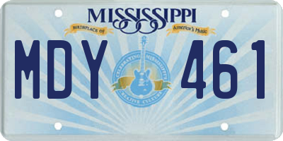 MS license plate MDY461