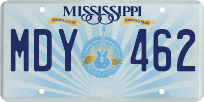 MS license plate MDY462