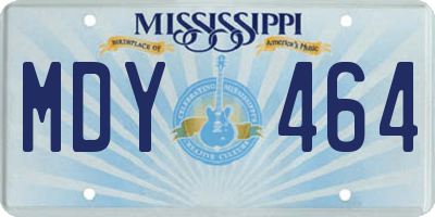 MS license plate MDY464
