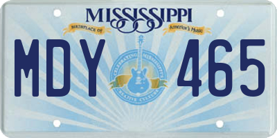 MS license plate MDY465